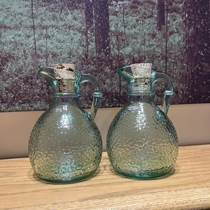 Vintage Canadian Oil & Vinegar Pitchers (Set of 2)